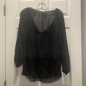 Lucky Brand long sleeve sheer blouse